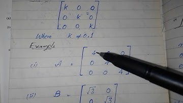 Diagonal matrix and Scalar matrix of 9th class Chapter No :1