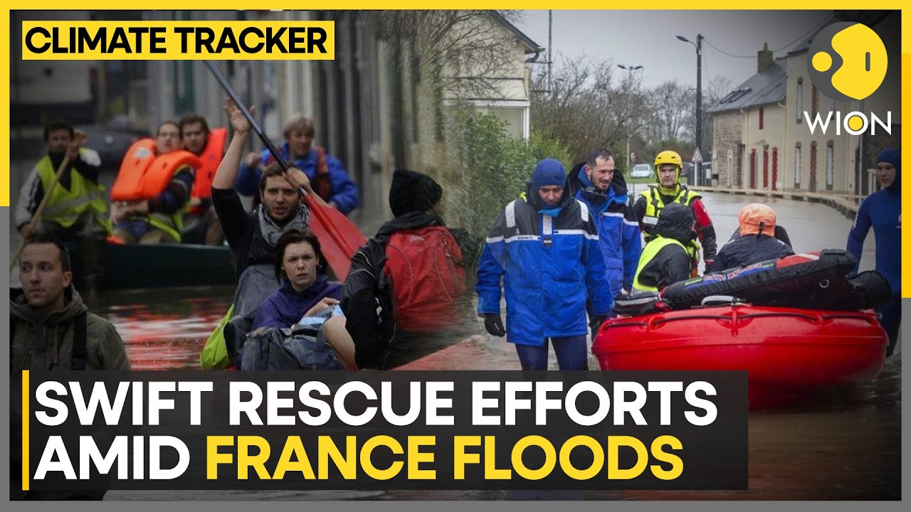 France Floods: Rescuers Navigate Submerged Streets Heroically | CLIMATE TRACKERS