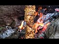 Amazing Chicken Shawarma 🔥 Primitive Bushcraft Cooking