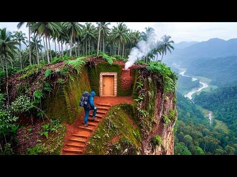I Built a Hidden Cliffside Shelter Above the Jungle | Solo Bushcraft Survival