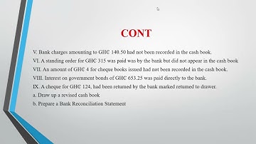 BANK RECONCILIATION STATEMENT (PART 2)