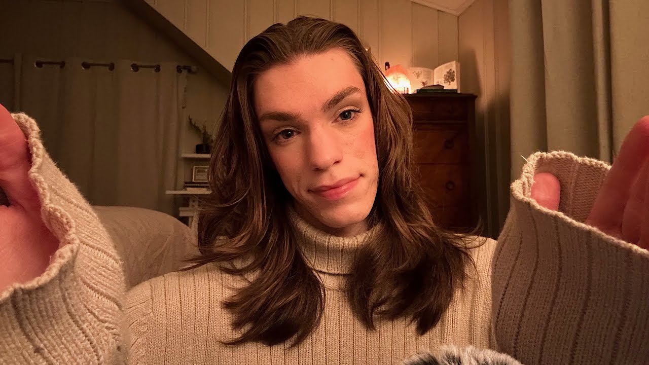 asmr face touching and hand massage 🤎