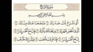 سورة الشرح للشيخ المقرئ عبدالقادر العثمان ..