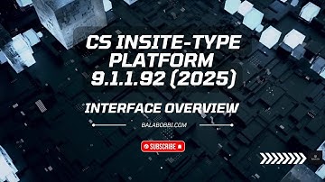 ⚙️ CS Insite-Type Platform 9.1.1.92 (2025) – Interface Overview