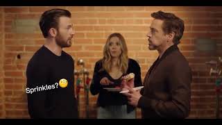 The Last Donut-Chris Evans, Robert Downey Jr and Elizabeth Olsen