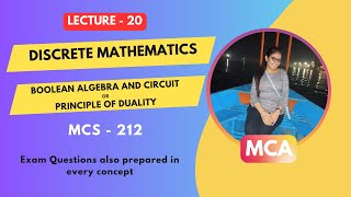 Day 20 IGNOU MCA 1st Sem (MCS-212)Discrete Mathematic Boolean Algebra,Circuit & Principle of Duality