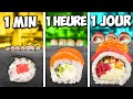 1 minute vs 1 heure vs 1 jour rouleaux de sushi par vanzai cuisine