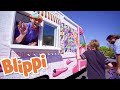 Blippi explores an ice cream truck  cars trucks  vehicles cartoon  moonbug kids