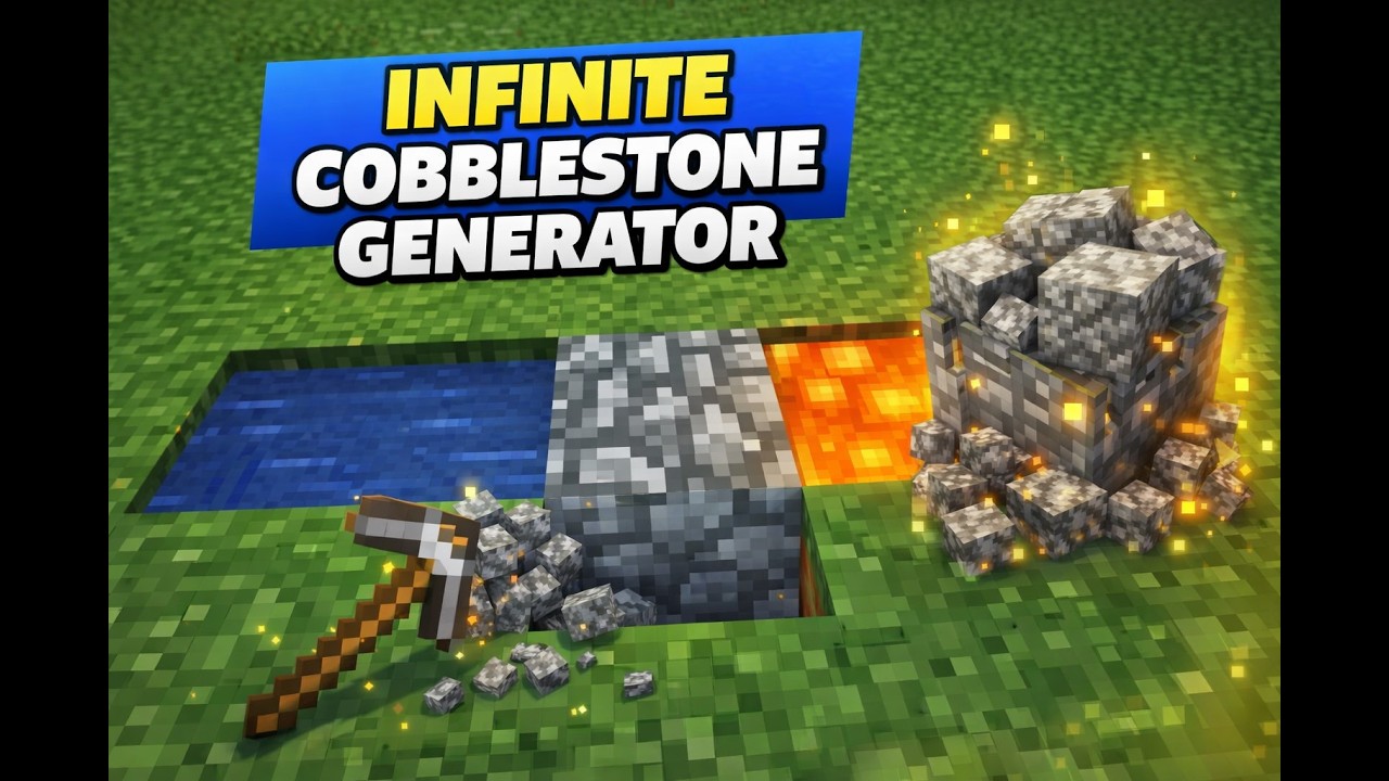 Infinite Cobblestone Generator in Minecraft 1.21.11! (Super Easy) - YouTube