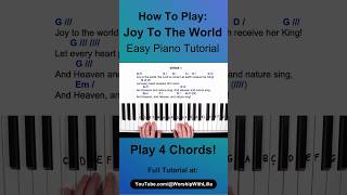 Joy To The World - G Major Easy Piano Tutorial song cover shorts tutorial ChristmasSongs