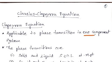 Clausius Clapeyron Equation