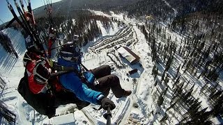 Шерегеш. Полная версия полета на параплане. Мультикамерная съемка с синхронизацией.