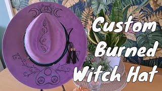 Custom Burned Hat - Witch Inspired