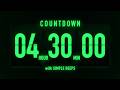 4 Hour 30 Minute Countdown Timer 🟢 Flip Clock with Simple Beeps