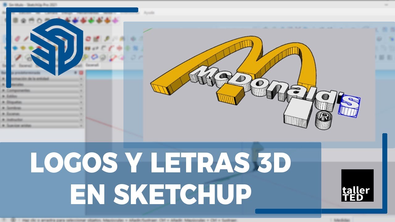 Logitpos y letras 3D en SketchUp - YouTube