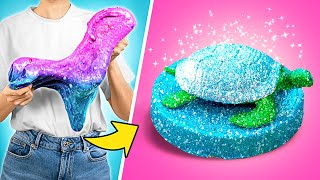 Galaxy Goo Mixing All Shiny Glittery Charms with ElsaFun DIY Paper Crafts by Imagine PlayWorld