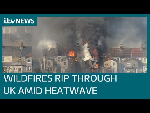 Wildfires rip through the UK amid record-breaking heatwave | ITV News