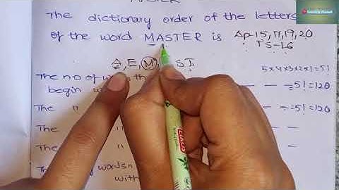 rank# of the word MASTER# maths 2a permutation important 4 mark question