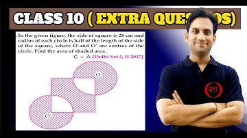 In the given figure, the side of square is 28 cm and radius of each circle is half of the length of