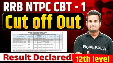 RRB NTPC CBT 1 Result 2025 | RRB NTPC 12th Level Cut Off 2025 | SSC Wallah