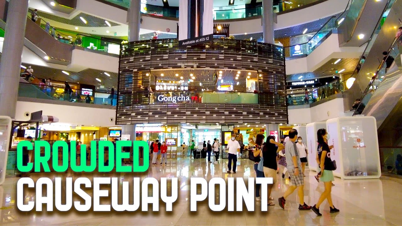 The Super Crowded CAUSEWAY POINT Shopping Mall in Woodlands, Singapore