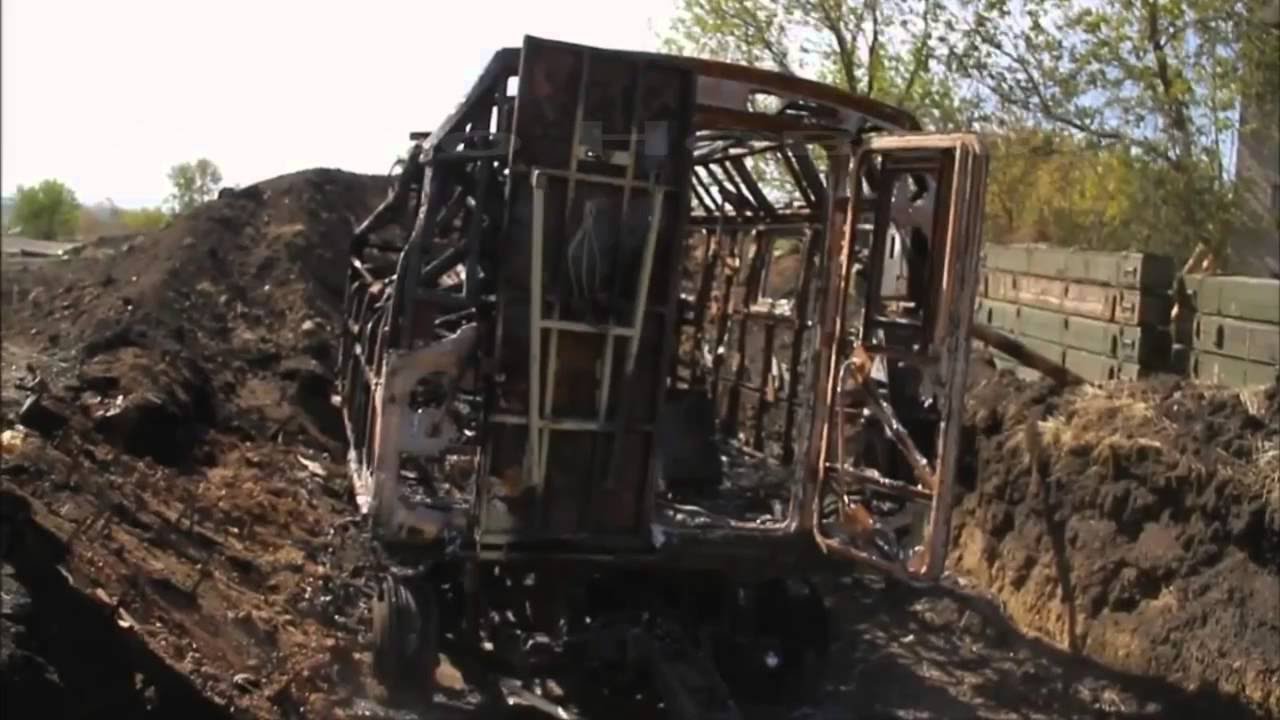 уничтоженная украинская бронетехника под поселком Победа 19.09.14