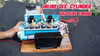 How to assemble an inline six-cylinder gasoline engine.