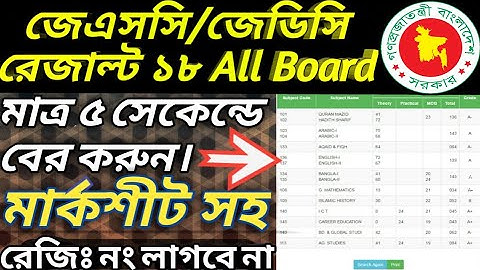JSC JDC Result Published 19 All Board With Marksheet।জেএসসি পরিক্ষার রেজাল্ট সবার আগে বের  করুন।