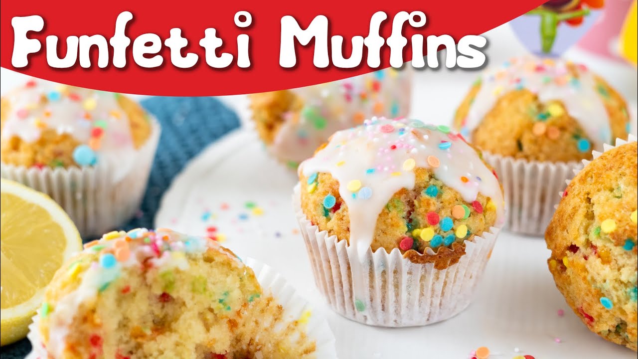 Konfetti Muffins zum Geburtstag mit DIY Cake Topper #Miitopia - Funfetti Muffins