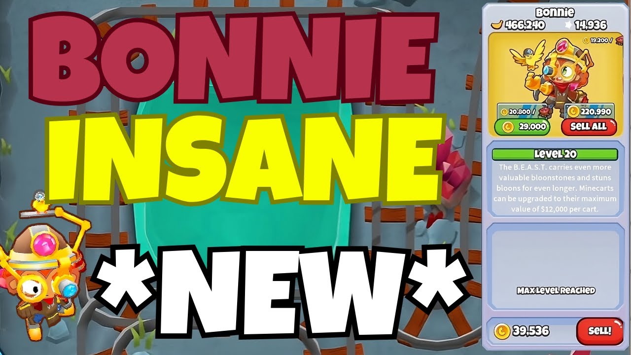 *NEW* Hero - MAX Level Bonnie the Miner is INSANE! (Bloons TD Battles 2)