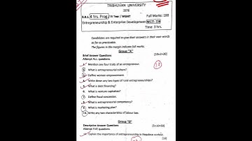 BBS 4th Year Entrepreneurship & Enterprise Development TU 2078 Question Paper