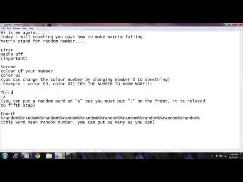 how to create prank by using notepad (matrix fall)