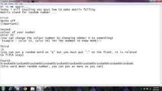 how to create prank by using notepad (matrix fall)