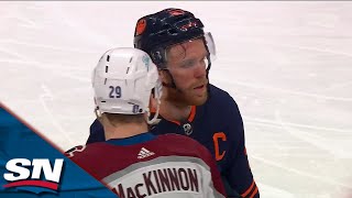 Avalanche And Oilers Exchange Handshakes Following Their Four-Game Series