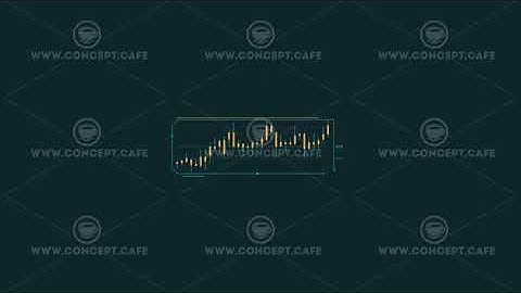 Animated HUD infographic element stock market candlestick graph.