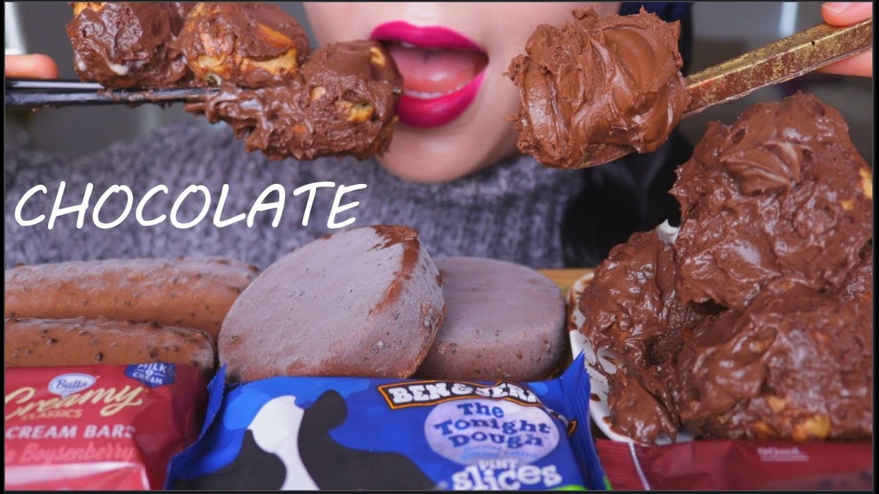 ASMR CHOCOLATE PARTY 🍫 | ICE CREAM | NUTELLA | CHOCOLATE SPOONS | BEN & JERRY'S | PROFITEROLES 巧克力