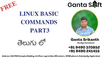 Linux Basic Commands Part3  |GantaSoft | Best Devops Training in  KPHB HYD | Ganta Srikanth
