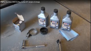 Harley Davidson 2005 Fat Boy, Softail, DIY simple oil change