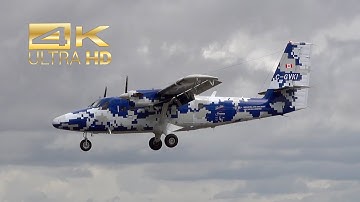 (4K) Extreme Short Landing DHC-6-400 Twin Otter from Viking Air C-GVKI arrival RAF Fairford RIAT 23
