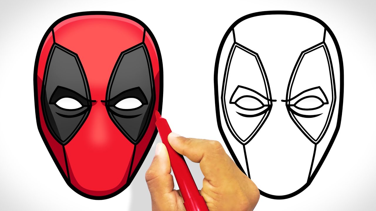 Como DESENHAR a máscara do DEADPOOL - Como DIBUJAR la máscara de DEADPOOL -  thptnganamst.edu.vn