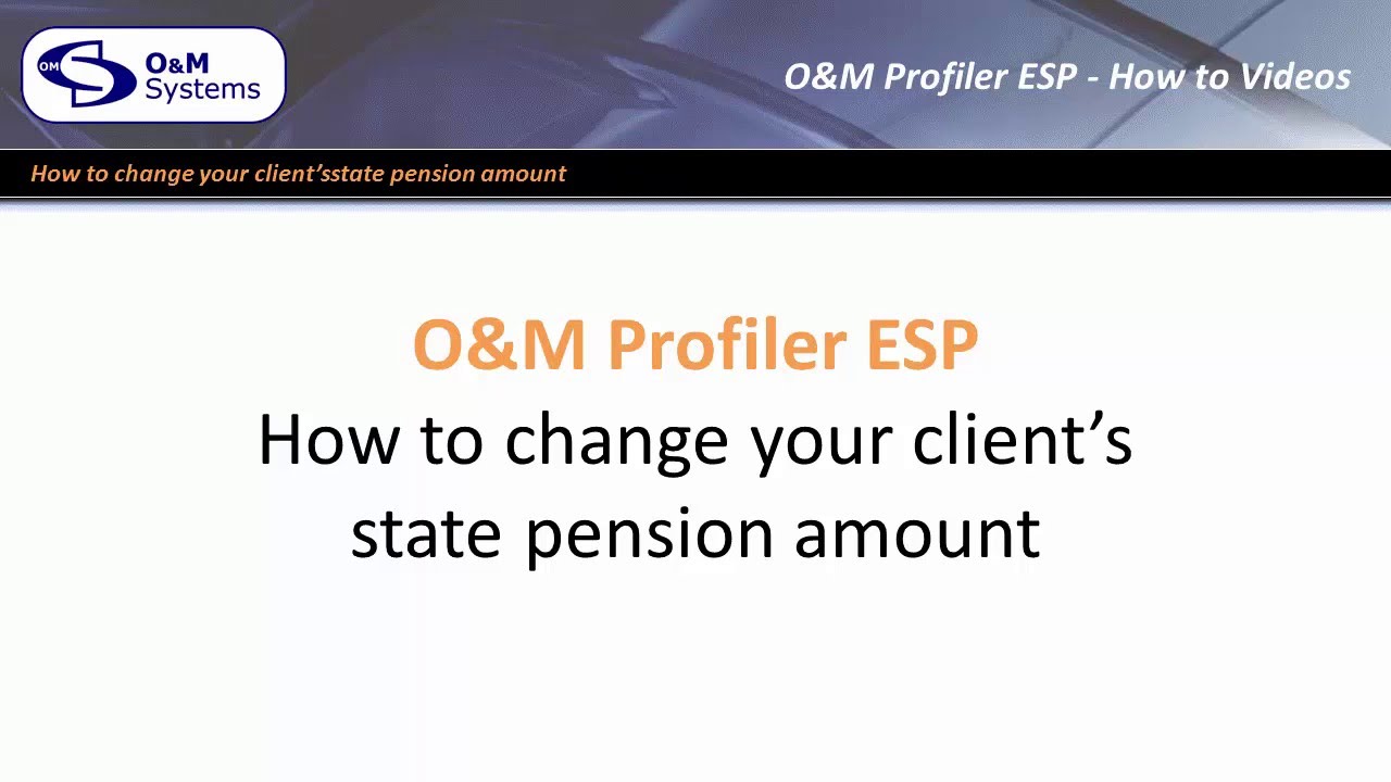O m profiler esp how to quotes changing the state pension amount