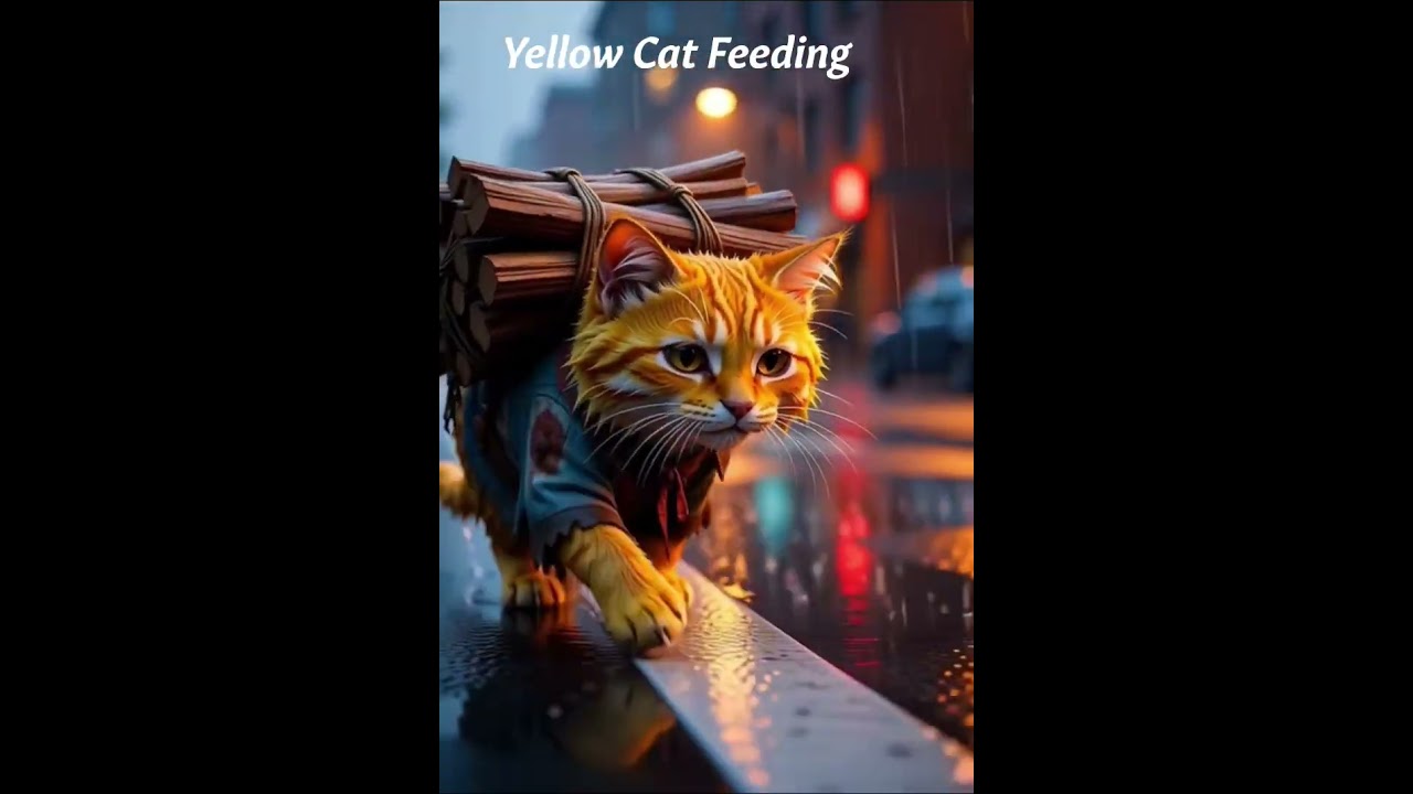 Yellow Cat Feeding