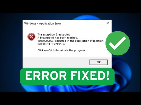 Fix "The Exception Breakpoint Has Been Reached" Error on Windows 11!