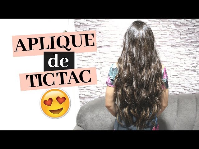 Cabelo aplique tic tac blogueira feminina mega hair moda feminina fique  linda em segundos tenha cabelos lindos e longos cropped blusa