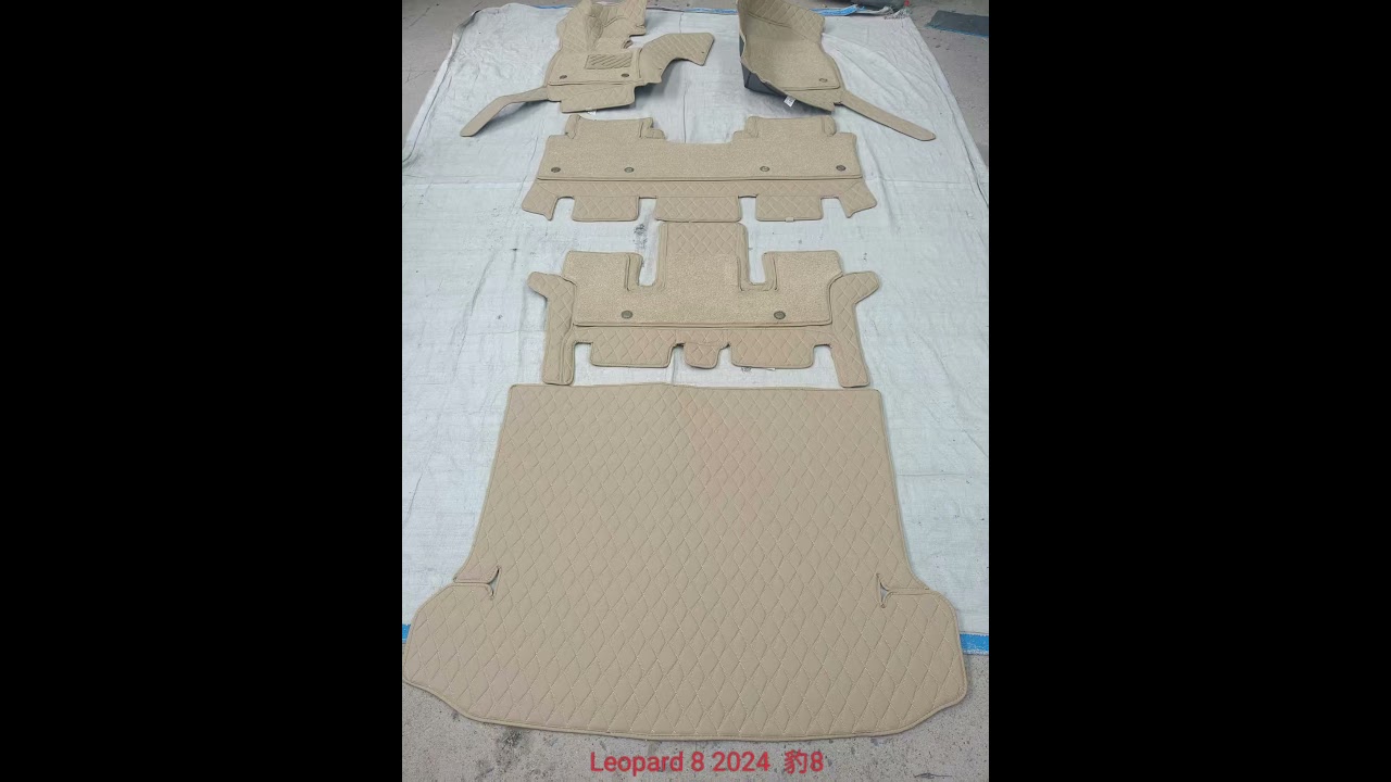 Double-layer car floor mats with trunk mat set 