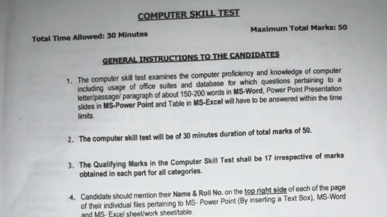 Computer Skill Test Online Computer Proficiency Aptitude