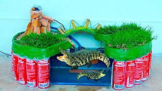 Building Tunnel Secret Underground Crocodile Pond With Coca Cola Cans And Cement