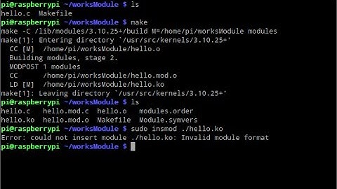 failed experiment: build "Hello World" kernel module for Raspberry Pi