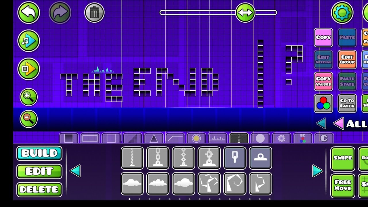 building geometry dash easy level ️🔺⚫ - YouTube