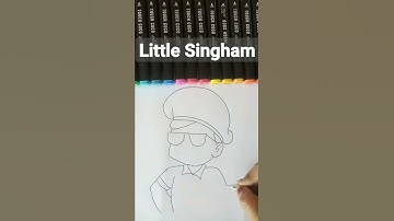 How to draw easy little Singham Desh Ka Sipahi#drawing #littlesingham #drawingvideo #shorts #shorts